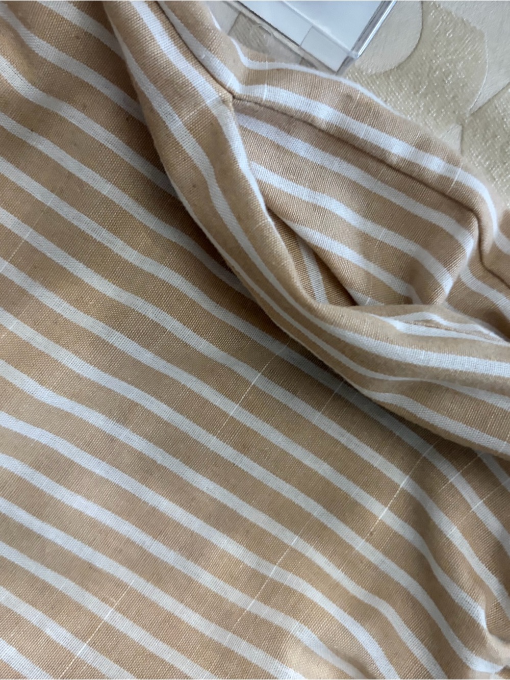 Beige and White Striped Straight-Leg Pants - Picture 9 of 12